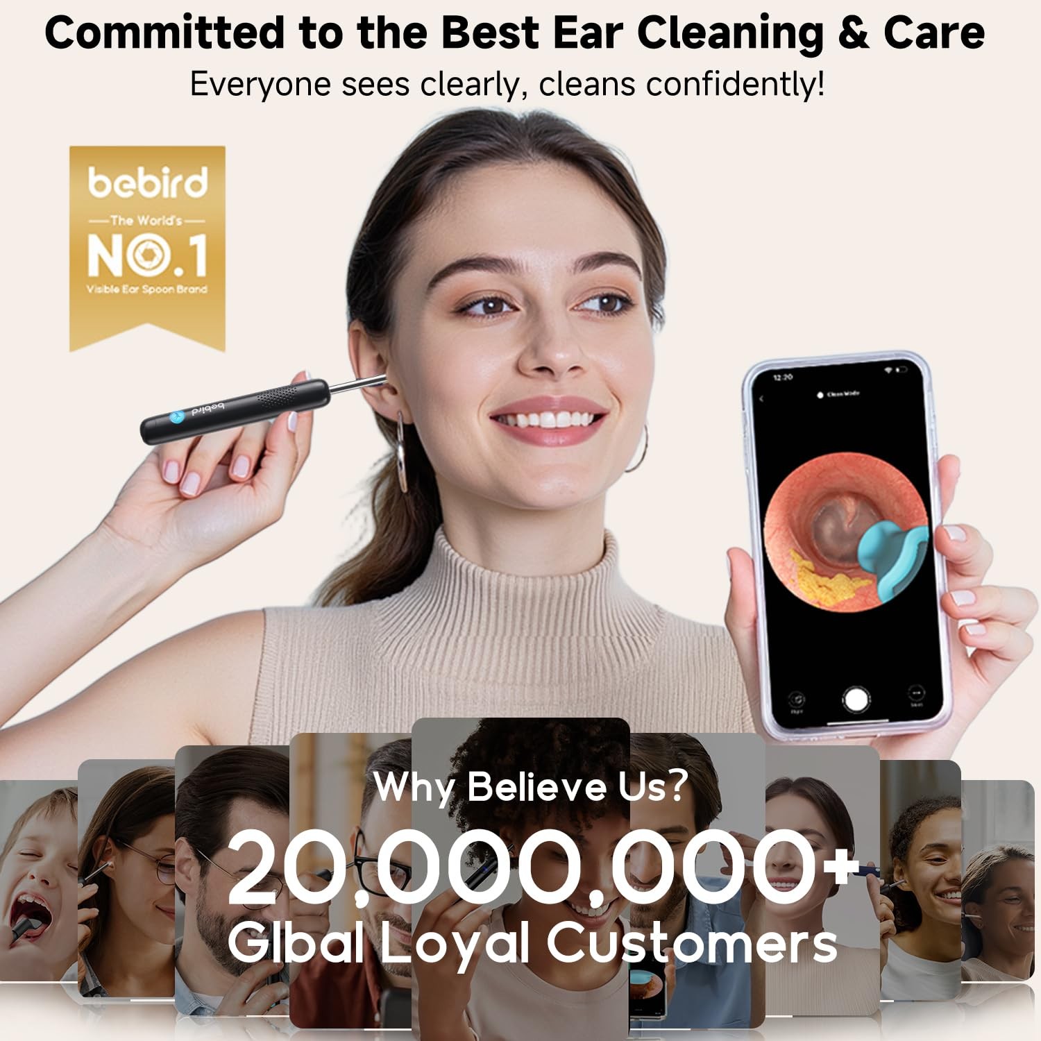 BEBIRD R1 Ultra Ear Wax Removal, Ear Cleaner with Camera Ear Scope, Wax Remove