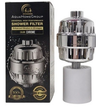 AquaHomeGroup 20 Stage Shower Filter Hard Water Vitamin C E With 2 Cartridges