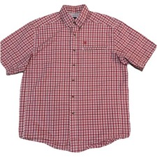 Ariat Pro Series Men  s L Red Plaid Button Down Short Sleeve Shirt VentTEK Mesh