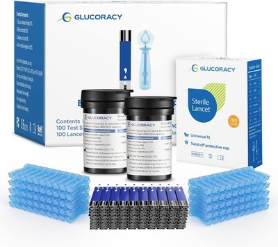 Glucoracy G-425-2 Blood Glucose Test Strips, 100 Counts Strips for... 