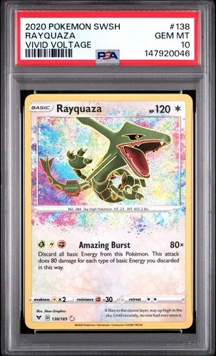 2020 Pokemon SWSH Vivid Voltage Rayquaza #138/185 PSA 10 GEM MINT