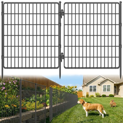 #ad #ad Garden Fence 32 H x 23.6ft Metal Dog Barrier 10 Panels RYDIZA 3 PLY Animal $154.99