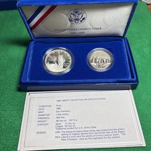 UNITED STATES LIBERTY COINS 2点セット Buy 1986 2-Coin Statue of Liberty Proof Set (w/Box & COA) | APMEX
