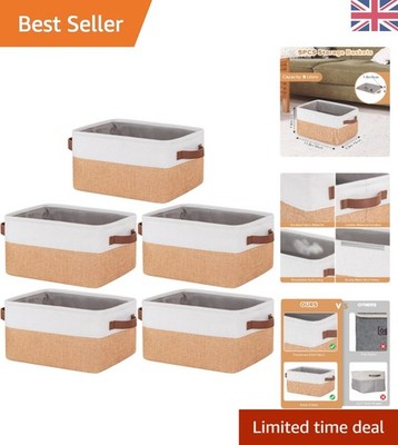 Schicke 5er-Pack faltbare Aufbewahrungsbehälter - stilvolle gelbe Canvas-Organizer 30 x 20 x 15 cm
