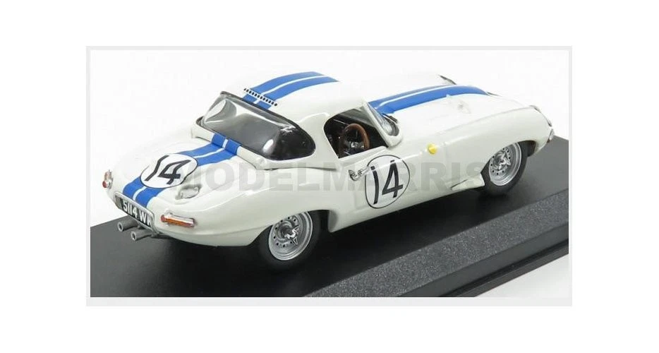 BEST-MODEL 9775 JAGUAR - E-TYPE N 14 24h LE MANS 1963 HANSGEN - PABST - WHITE BL - Immagine 2 di 2