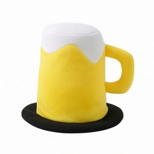 Bierkrug-Hut lustig Pl&uuml;schhut in Bierkrugform Pl&uuml;sch f&uuml;r Karneval, Mottoparty