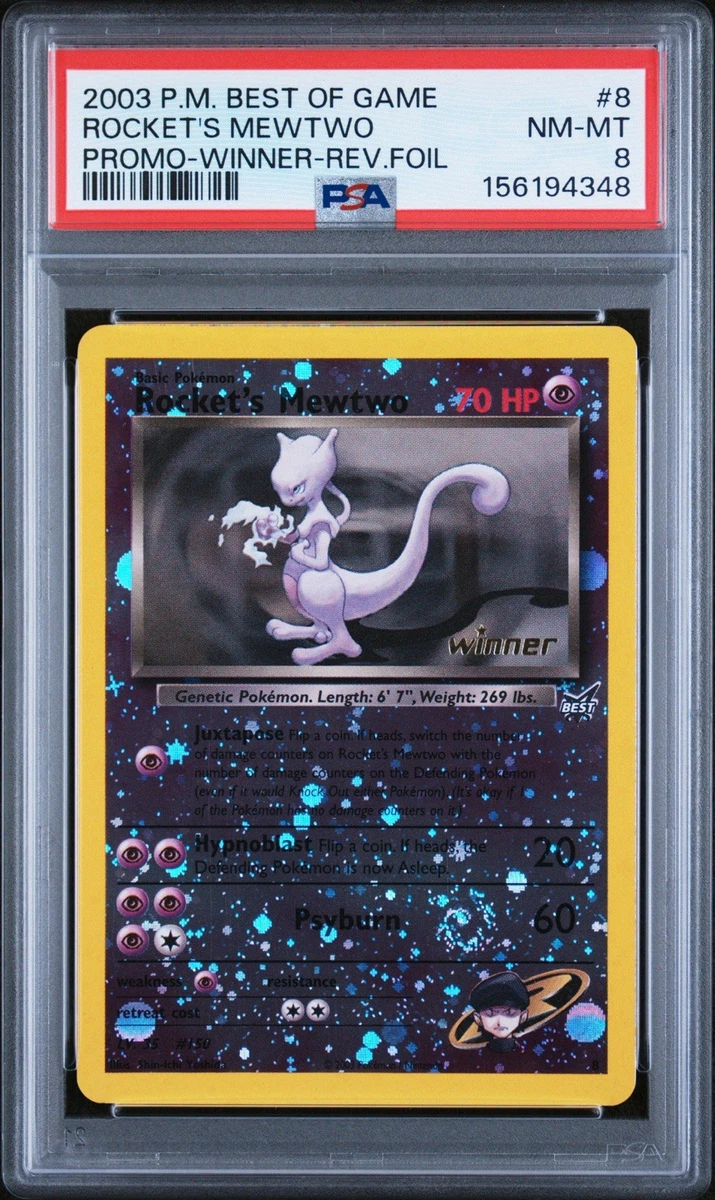 Mewtwo Pokémon TCG Professional Sports Authenticator (PSA) Grade 8