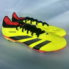 Adidas Mens 11 PREDATOR 24 PRO FIRM GROUND SOCCER CLEATS Solar Yellow IG7776 NEW