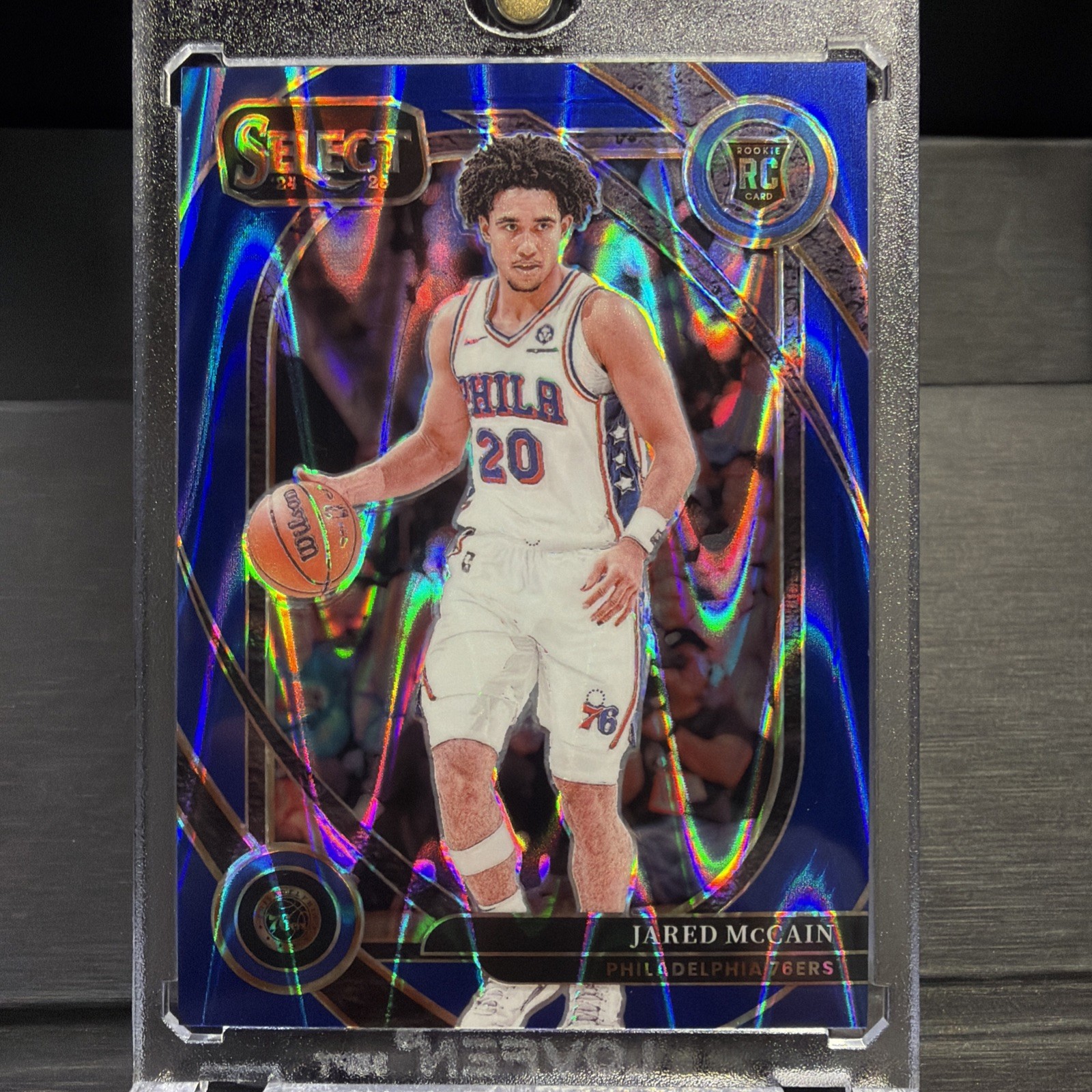 2024-25 Panini Select Courtside Jared McCain #283 Blue Tectonic Prizm /99 (RC)