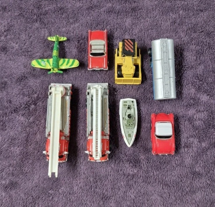 Vintage 1980s Lot Of 8 Micro Machines Galoob Firetrucks, Cars, Ship, Airplane - Image 2 of 4