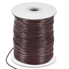 87 Yards 2mm Waxed Polyester Cord with Spool for Jewelry Making, Dark Brown