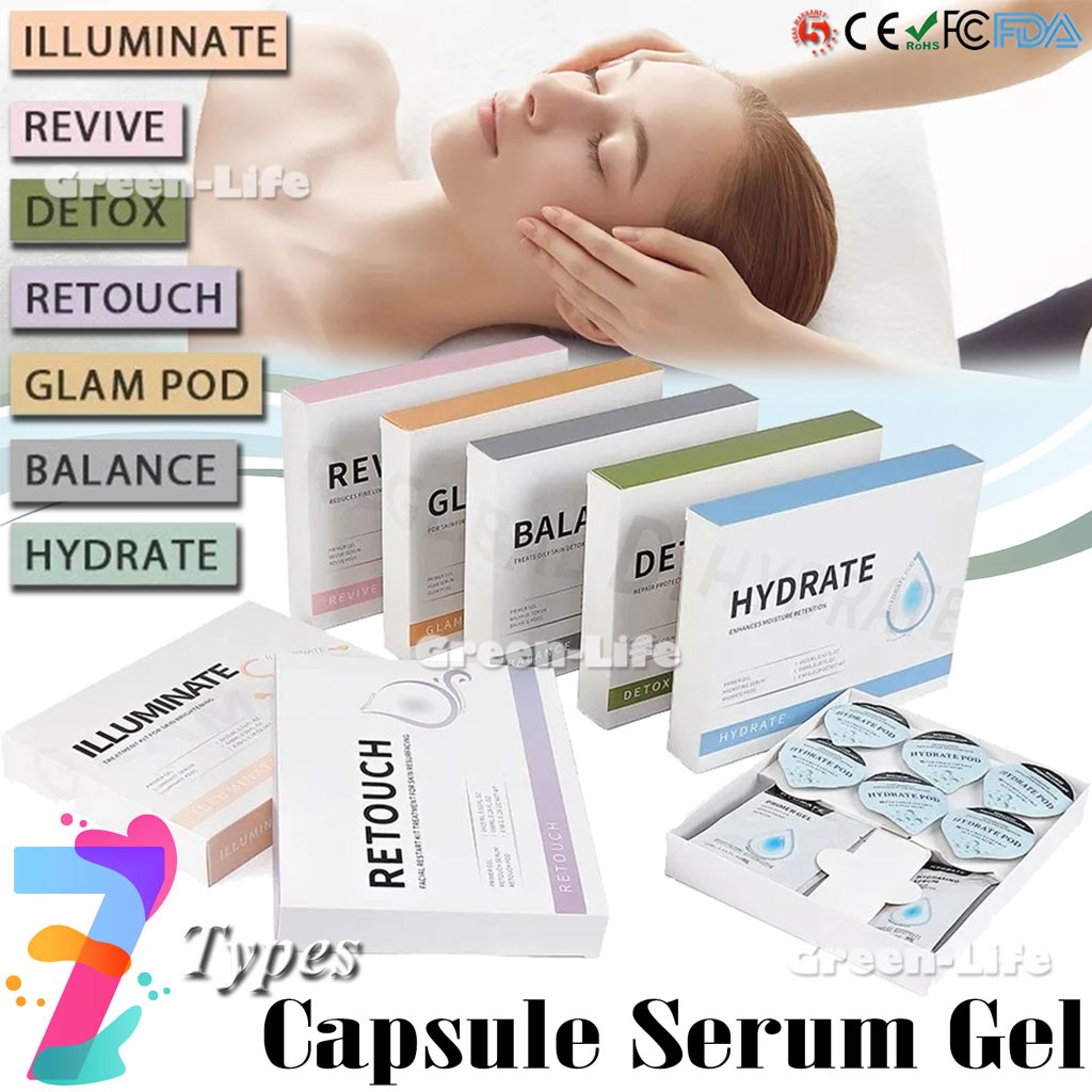 Máquina de belleza de oxígeno burbuja facial SPA CO2 gel iluminar cápsulas exfoliantes kit