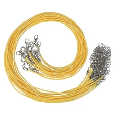 20 Pcs 16"x0.06" Necklace Cord Waxed Leather Necklace String Rope Yellow