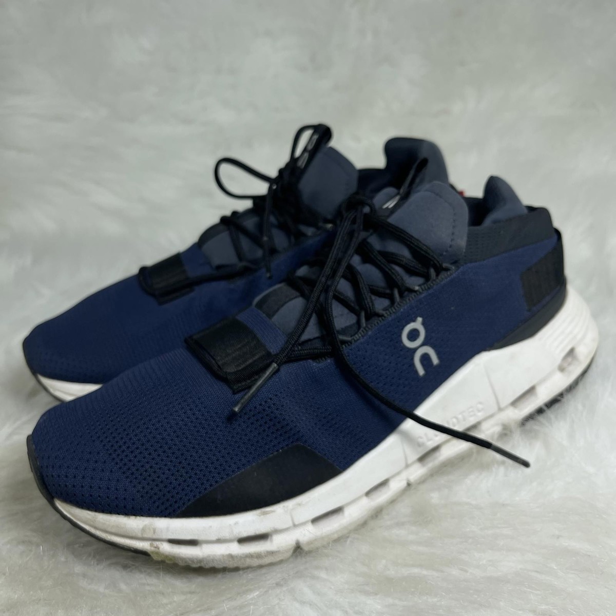 On Cloudnova Navy Blue White Athletic Running Shoes Men display picture 1
