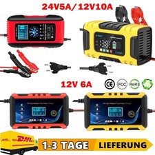 Produktbild - 12V 24V 10A Auto Intelligentes Batterieladegerät Impuls Reparatur PKW AGM LiFePO
