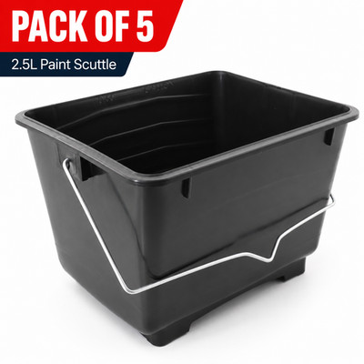 Paint Scuttles schwarz 2,5L 5er Pack Dekoriereimer Roller Farbe Wasserkocher Wannen