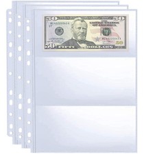 30 Pack 180 Pockets 11 Hole Currency Collection 8.5X11.3 Inch, Cash Sleeves
