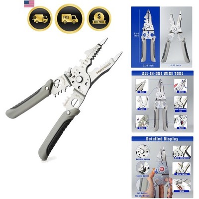 Multi-function Wire Stripper Tool Electrical, 9-in-1 Wire Cutter & Wire Crimp...