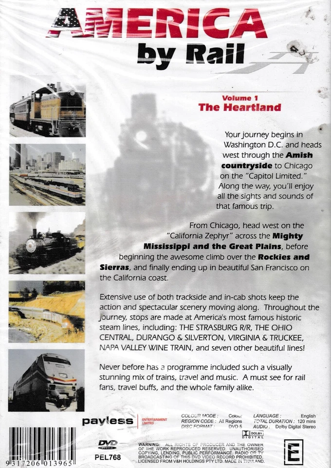 America By Rail - Volume 1  - The Heartland DVD (D-0177) - Image 2 of 2