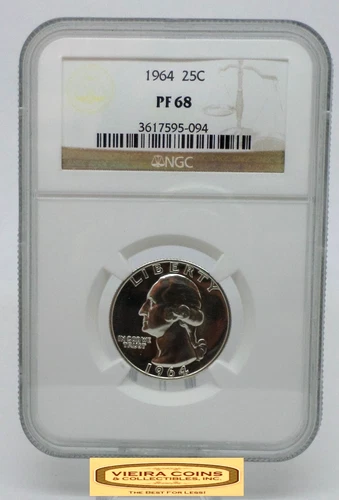 1964 Washington Silver Proof Quarter, NGC PF 68 - #B54278