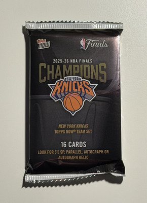 2025-26 NBA Finals Champions NEW YORK KNICKS Topps Now Team Set SEALED Pack