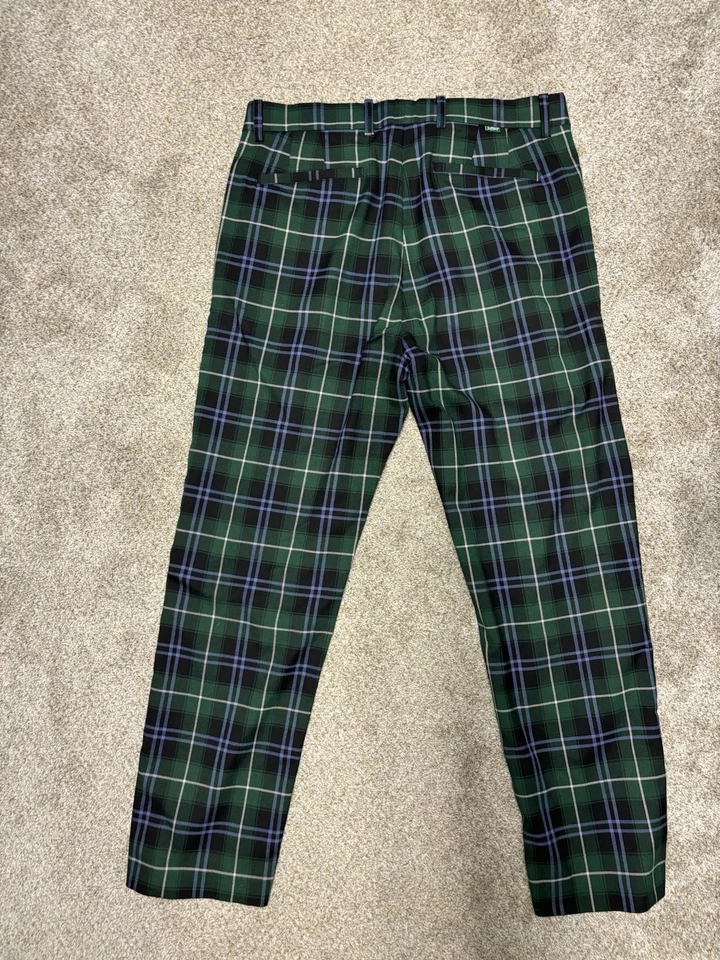 Bogey Boys Golf Pants Size 32 Tartan Green and Blue Plaid - Изображение 3 из 3