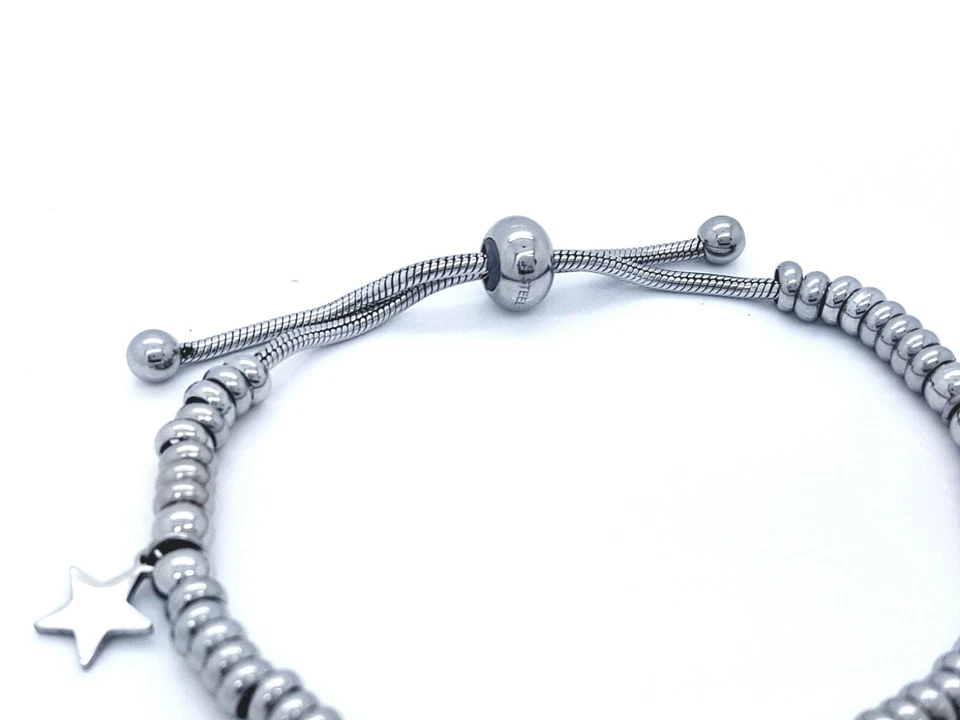 Silberner Star Cubic Zirconia Verstellbarer Slider Damen Armreif UK - Bild 3 von 3