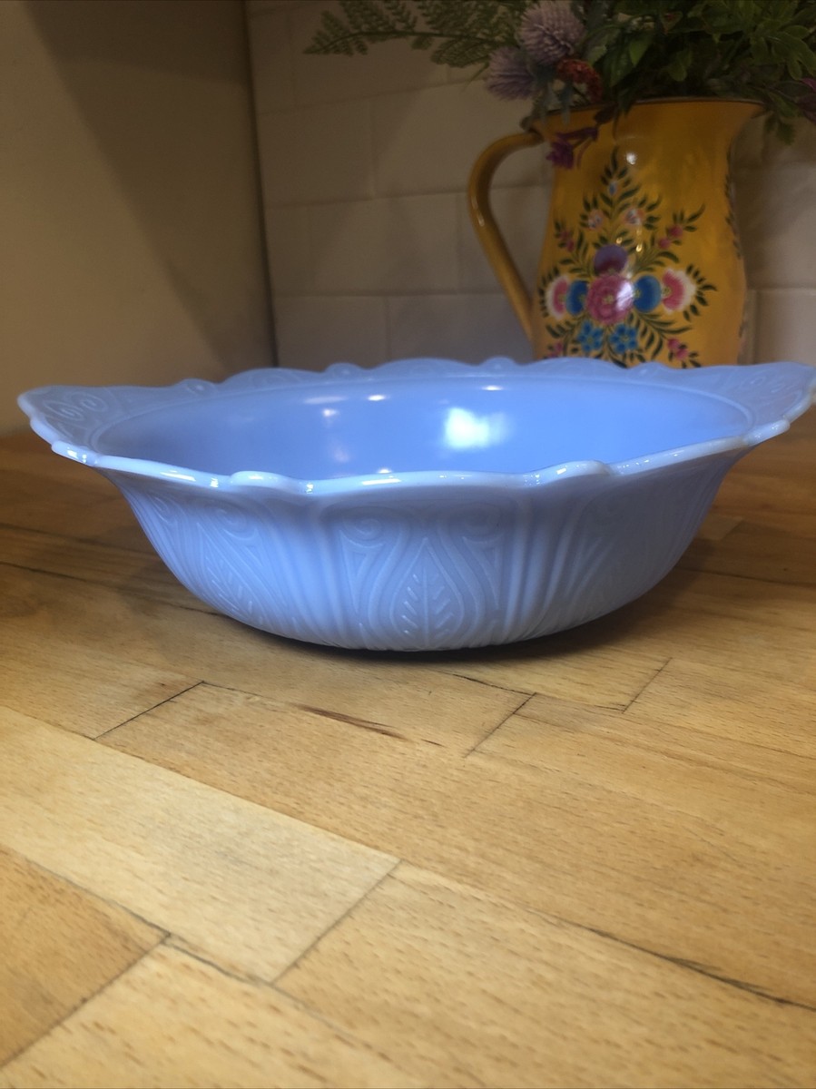 Delphite Serving Bowl Depression Glass 1930's McKee Blue | eBay