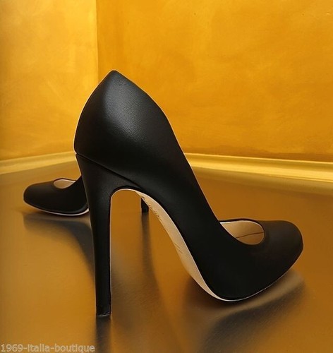 Zapatos de tacón alto estilo Fifille Paul & Betty hechos en Italia cuero negro 39 - Imagen 6 de 10