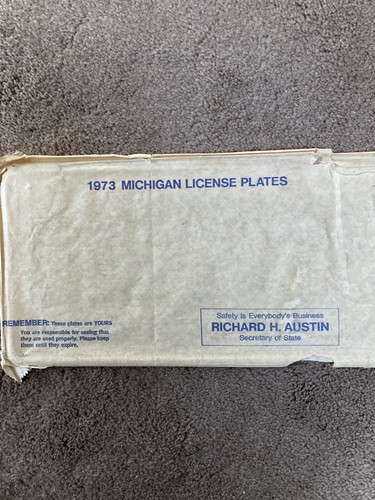 Targa Michigan 1973 - DCX 515 - con busta originale - molto bella! - Foto 3 di 3