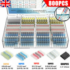 800Pcs Solder Seal Sleeve Heat Shrink Electric Butt Wire Connectors Terminal Kit