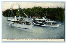 c1905s Yachts Captain Visger and Castanet Thousand Island New York NY Postcard