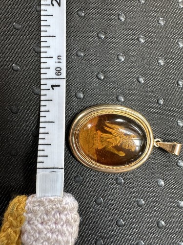 Michael Anthony Amber Cameo Angel Praying 14 K Pendant (no Chain) - Picture 5 of 9