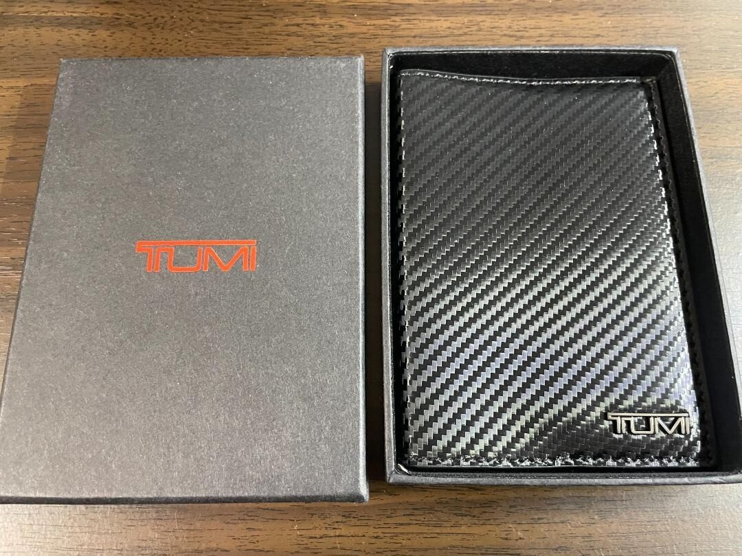 Tumi Passport Case Holder Carbon Travel Black x W10cm Logo