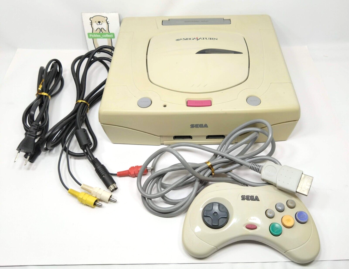 Sega Saturn White Console HST-3220 set Language Japanese