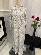 Vandemere NWT VTG Long S Nightgown Country Prairie Flannel Victorian Lace Trim