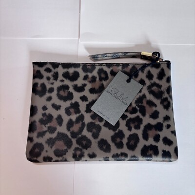 Gianni Chiarini Italy GUM Collection Animal Print Clutch Beige and Black