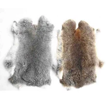1pcs Genuine Natural Rabbit Fur Skin Tanned Leather Hides Craft Gray Pelts Decor