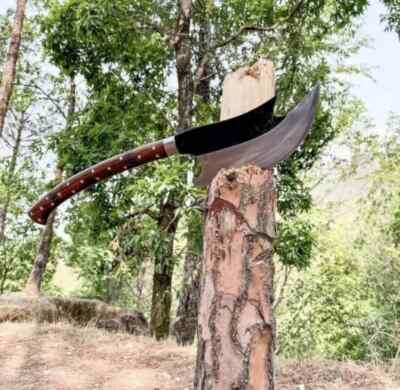 Custom Handmade Carbon Steel Blade Long Haft Viking Axe | Hunting Axe Camping