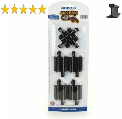 Bachmann HO-Scale ~ New 2026 ~ 90-Degree Crossing E-Z Track Black Steel ~ 44441