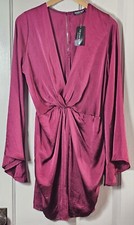 Coquette Naughty Elf Dress Large NWT Sugar Land Satin Red Wine Mini FairyGoth