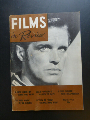 FILMS IN REVIEW Magazine Mar 1963 John FORD, Joan FONTAINE, How the West Was Won