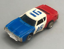 Vintage AFX 16 AMC Matador Stock Car, 1787 Red White Blue HO Scale Slot Racing
