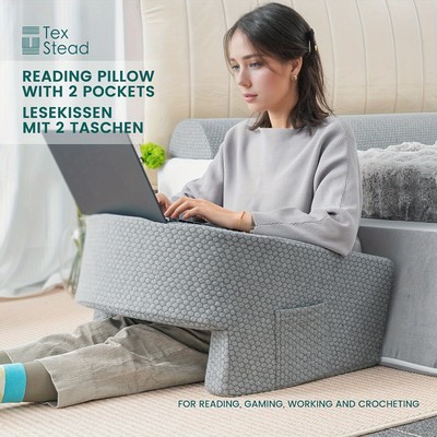 1Pc Soft Reading Pillow Arm Rest Lap Desk Pillow for Gaming with Removable Cover