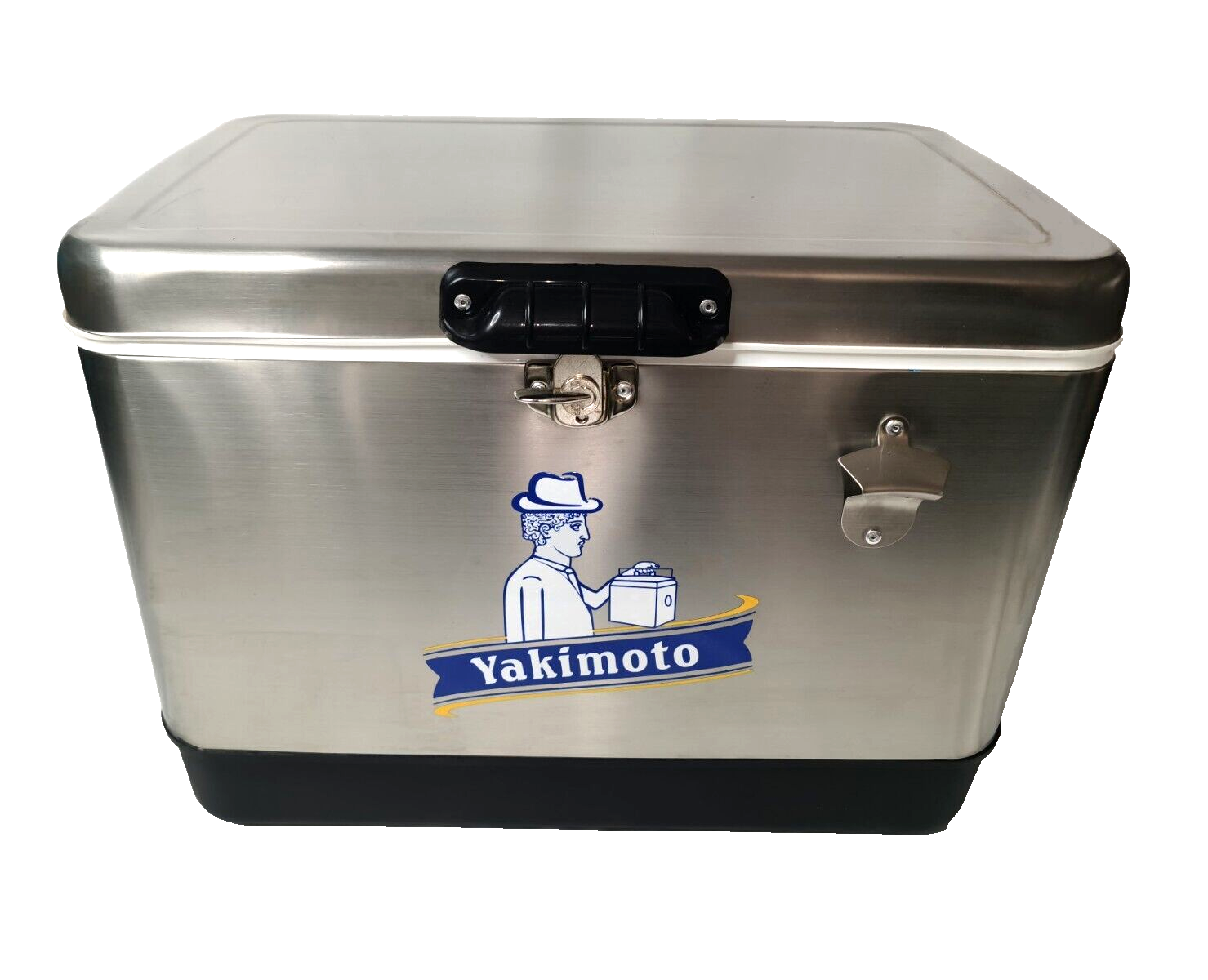 Yakimoto Ice Chest beer drink Cooler with Bottle Opener ,51 L, Stainless Steel