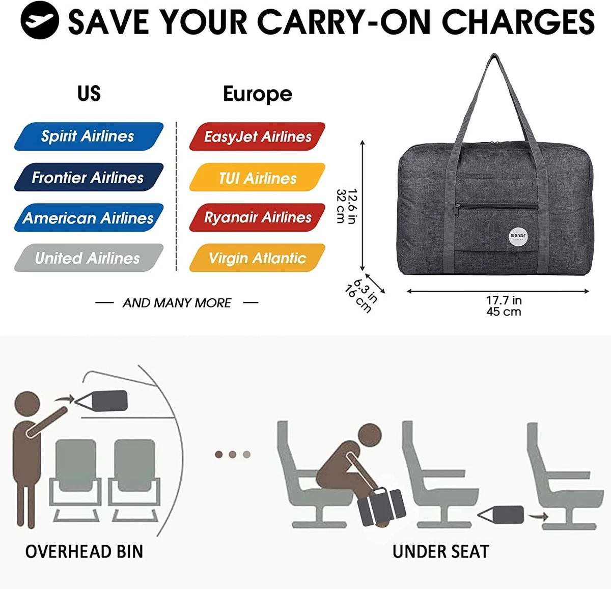 Underseat cheap luggage spirit