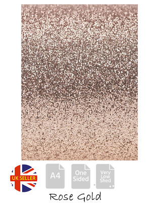 10 x A4 Glitzerkarte 210 g/m² ROSEGOLD Cardstock einseitig niedriger Schuppen Kunsthandwerk