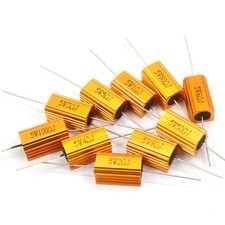 Gold aluminum shell high power resistor RX24-5W 1 2 3 5 10 20 50 100R EUR 10K 1K