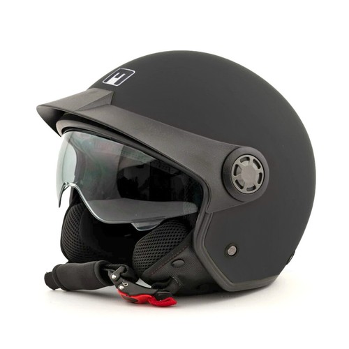 CASCO JET MOTO SCOOTER MPH ONE OMOLOGATO DOPPIA VISIERA + FRONTINO NERO  OPACO | eBay