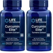 Life Extension Curcumin Elite Turmeric Extract 2X60Caps Curcuminoids/Fenugreek